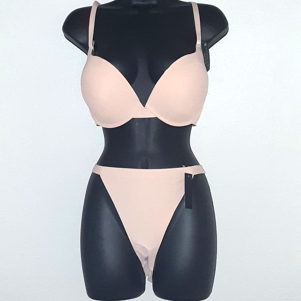 Youmita 36C Jacquard Push Up Bra And Large Seamless Hi-Leg Panty NWT